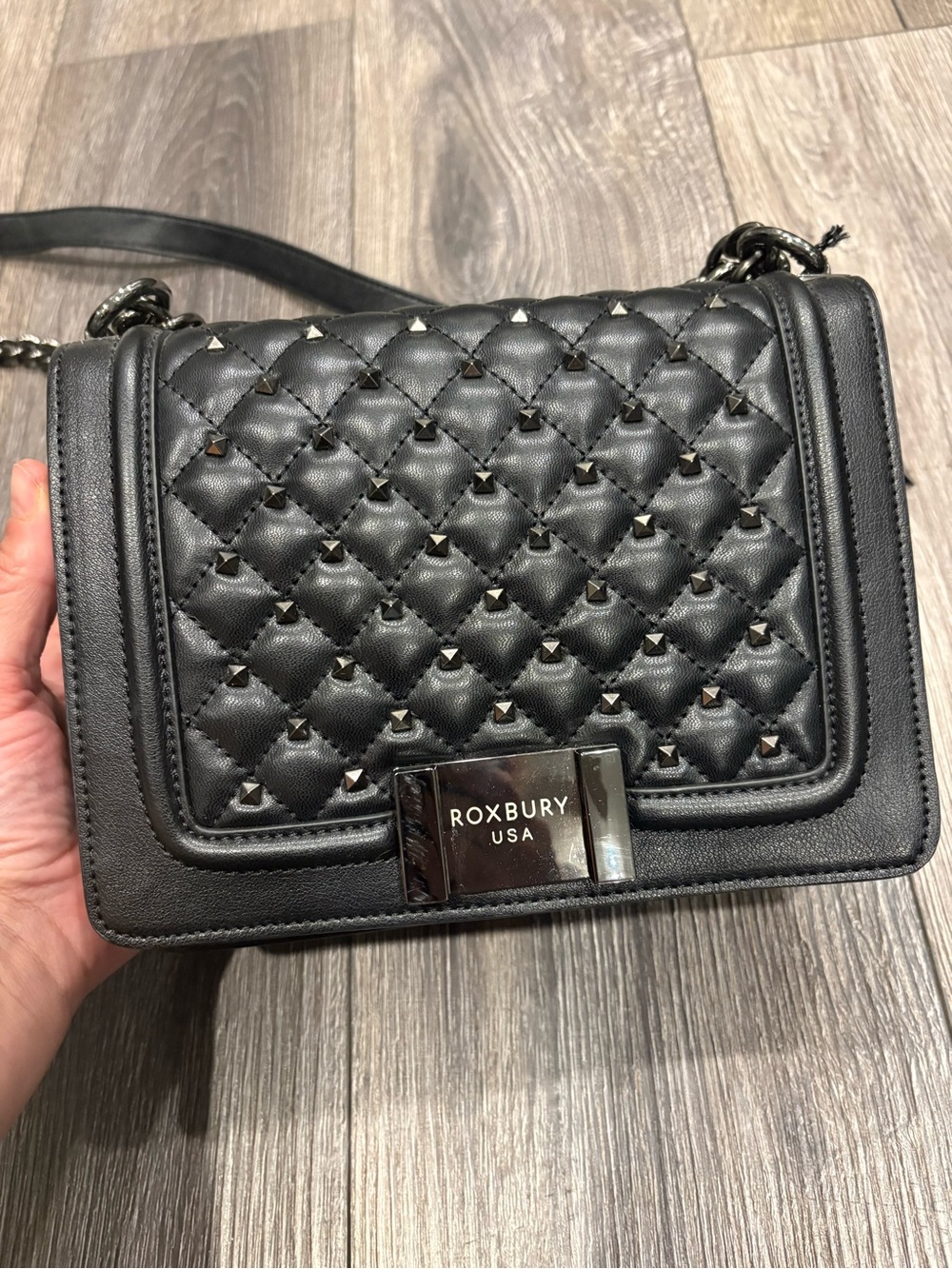 Nicole Lee Black Quilted Crossbody with Chain Strap - Picture 2 of 6